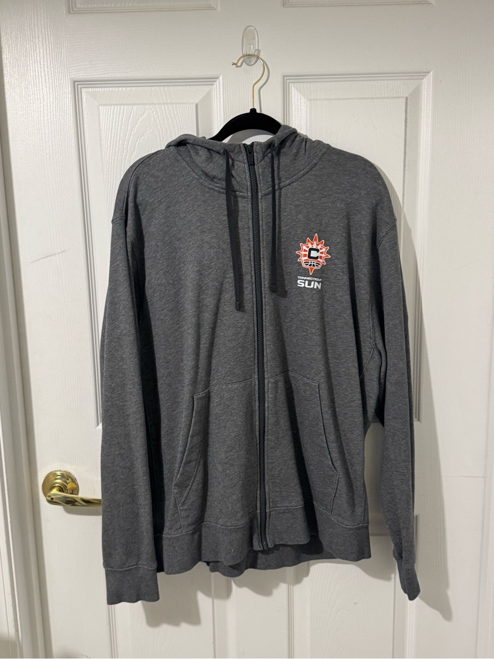 Connecticut Sun Grey Full-Zip Hoodie - Men's Lightweight Sweatshirt